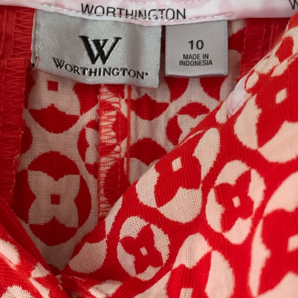 Capris dark Orange and white. Size 10